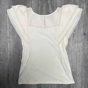 LOFT Elegant Cream Women's Pointelle Top